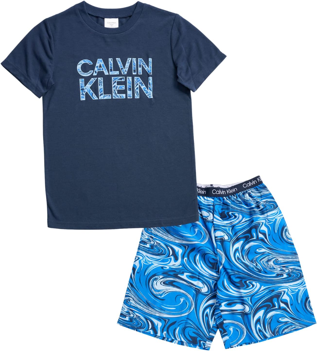 Calvin Klein Boys' Two Piece Sleepwear Top and Bottom Pajama Set